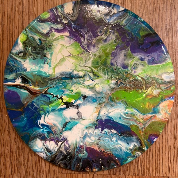 Paint pour art on wood - Picture 6 of 10